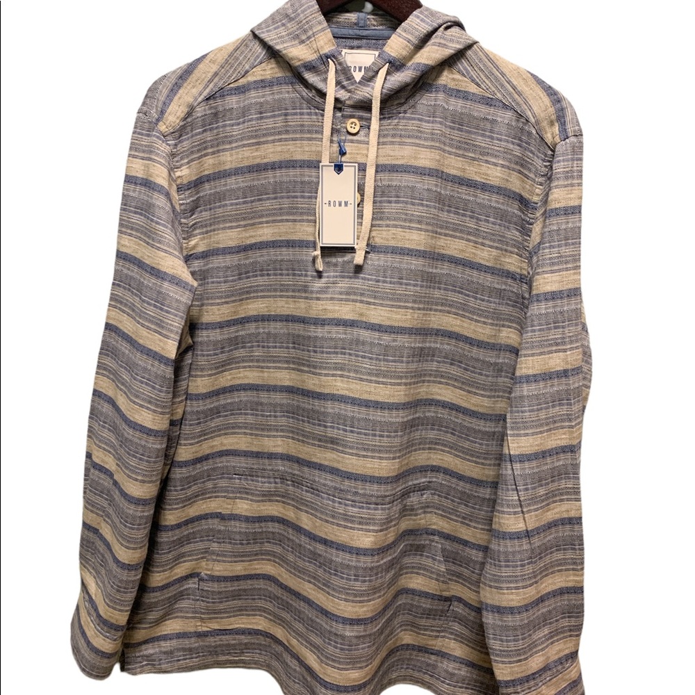 ROWM Henley Pullover Hoodie Mens Large